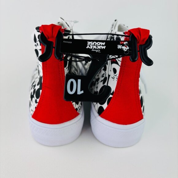 Disney Women's Mickey Mouse High-Top Lace-Up Sneakers Sz 10 Black white NWT - Picture 4 of 8